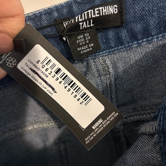 PrettyLittleThing Vintage Wash Wide Leg Jeans US Size 6 - Picture 4 of 5